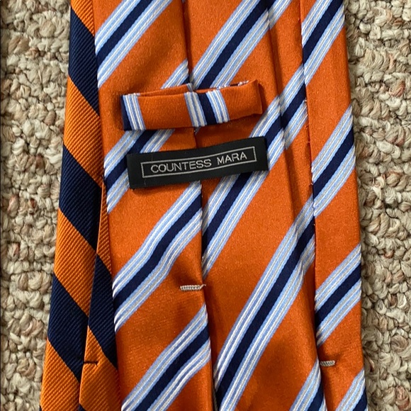 Lot of 6 orange ties with pocket square. Like new. - Picture 6 of 8
